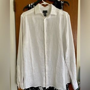 H&M men’s linen blend casual button down